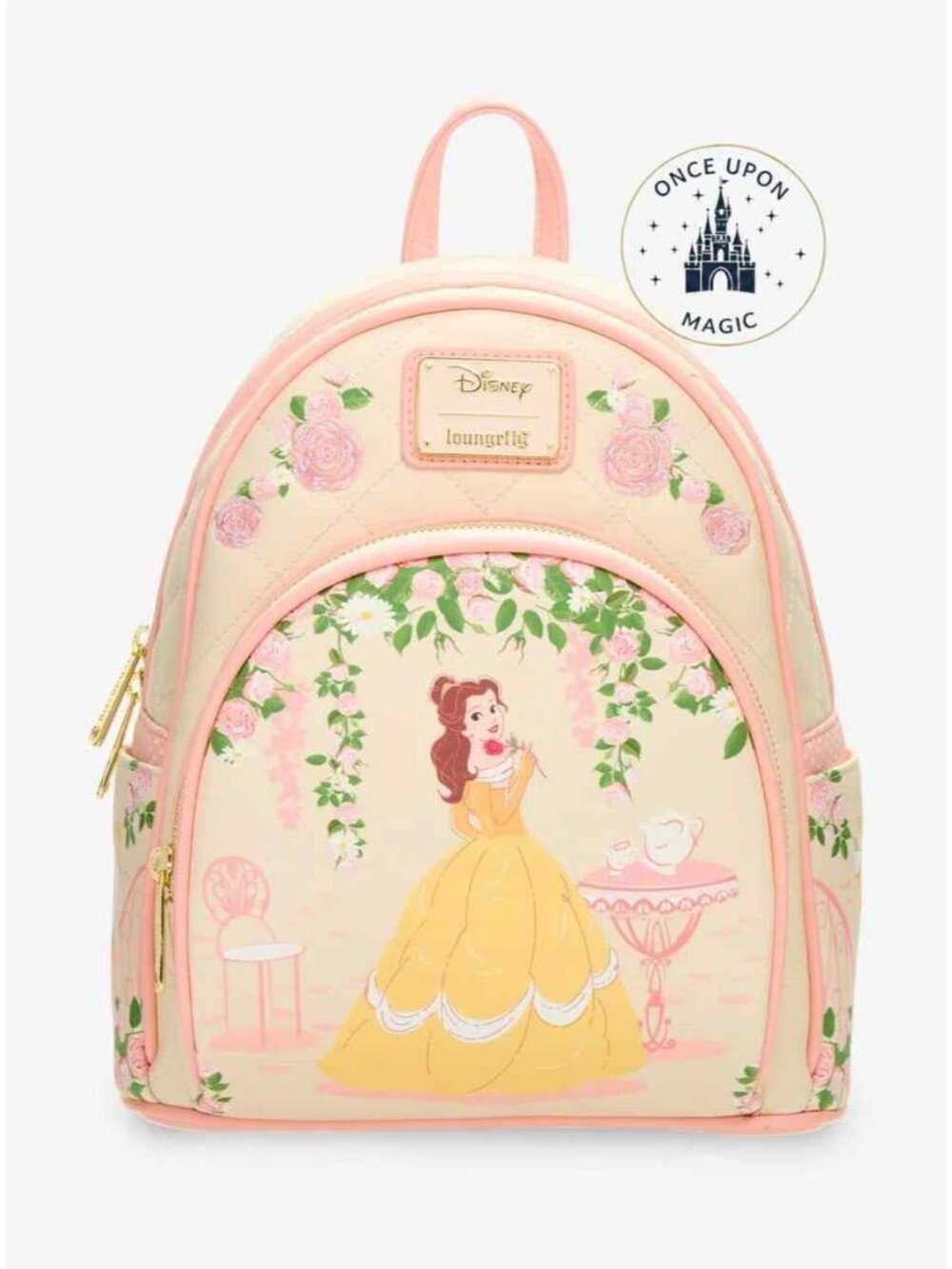 Loungefly Belle Tea Time Quilted Mini Backpack BoxLunch Exclusive NWT